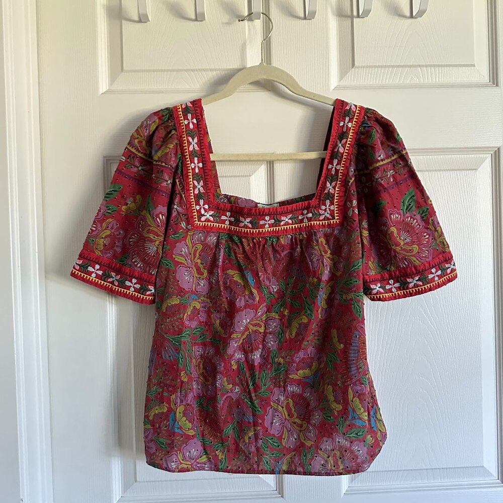 Sezane x Farm Rio Candice Blouse Floral Bela Sz 38 US 6